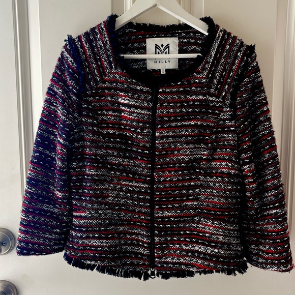 Milly Embellished Tweed Jacket 12 - Picture 2 of 9